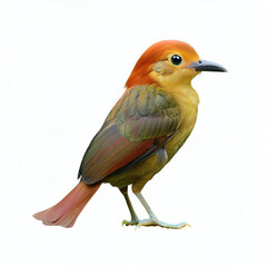 Fototapeta premium Beautiful colored bird with white background. with Generative AI technology 