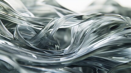 Tranquil Transparence: Layered waves cascade in a serene, minimalist backdrop, inviting calm.