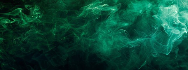 Fototapeta na wymiar Smoke texture render background, green to dark green fluid texture fractal background