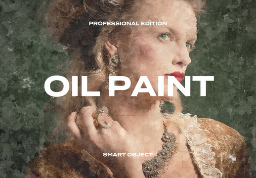 Oil Paint Painting Drawing Art Draw Photo Effect Paper Texture Template Mockup Overlay Style