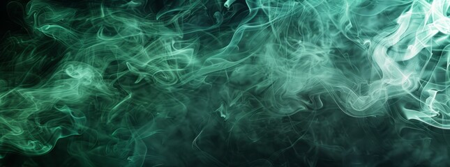 Fototapeta na wymiar l Green to dark green fluid texture fractal background, smoke texture render background