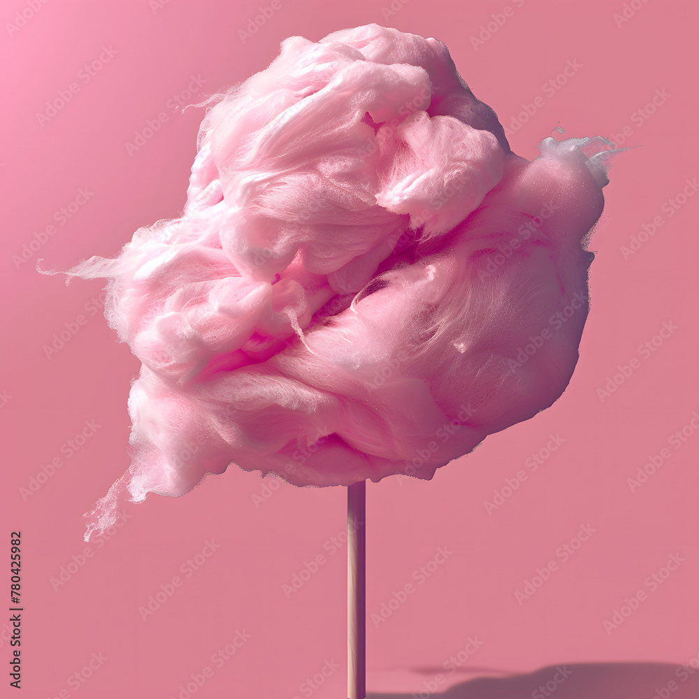 Sticker Pink cotton candy isolated. Illustration