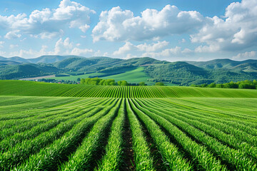 Fototapeta na wymiar Beautiful landscape of agrofield on background