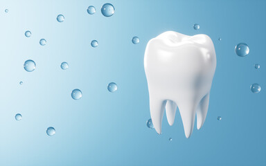 Human tooth model, white teeth, even teeth model, 3d rendering.