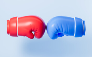 Cartoon boxing gloves model, 3d rendering.