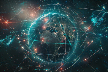 the earth of cyber network connection in the universe