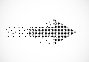 Pixel arrow, isolated dotted graphic element