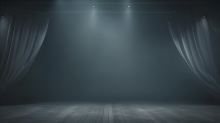 Dramatic Theatrical Stage Beam with Moody Lighting and Smoky Atmosphere for Cinematic Performance - obrazy, fototapety, plakaty