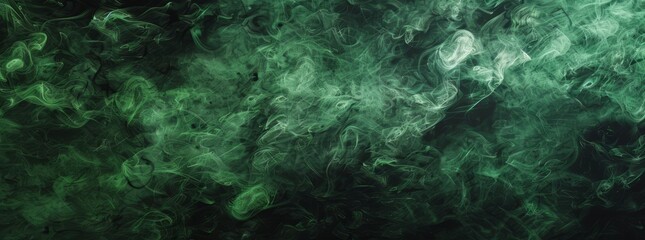 l Green to dark green fluid texture fractal background, smoke texture render background