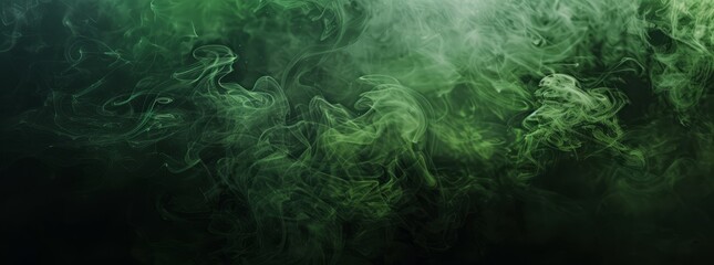 l Green to dark green fluid texture fractal background, smoke texture render background - obrazy, fototapety, plakaty