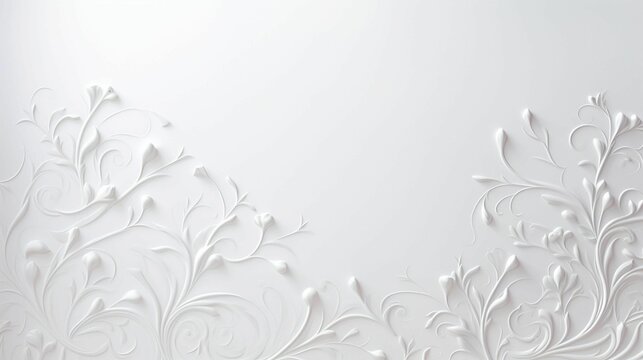 AI generated illustration of an abstract background featuring white flowers