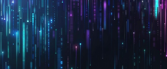 Abstract background with blue, green and purple gradient. Digital art. Flat design. A black background with lines that resemble carbon fiber or circuit board patterns