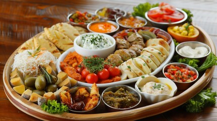 a Turkish meze platter, an inviting array of dishes designed for sharing