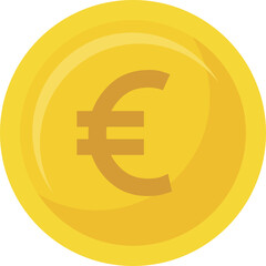 Vector Illustration of the flat golden euro coin