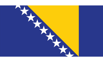 Vector illustration of the flat flag of Bosnia and  Herzegovina 