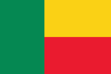 Vector illustration of the flat flag of Benin 