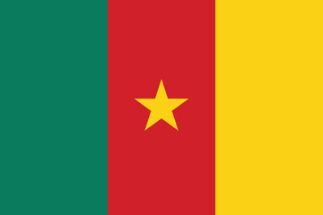 Vector illustration of the flat flag of Cameroon 