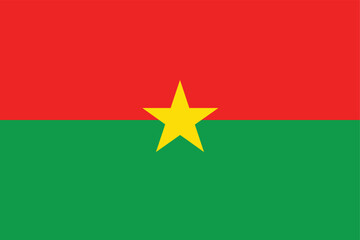 Vector illustration of the flat flag of Burkina Faso  - obrazy, fototapety, plakaty