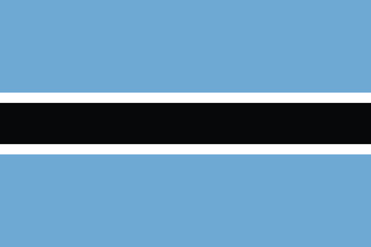Vector illustration of the flat flag of Botswana 