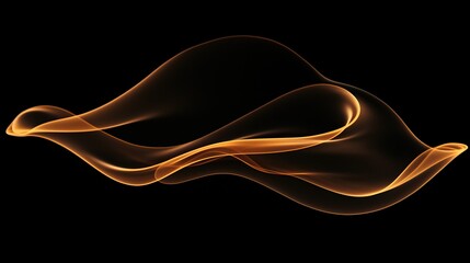 Abstract wave of orange on a black background, AI-generated.