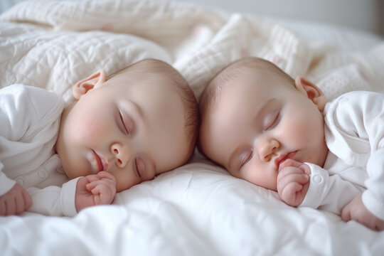 Twins sleep together.