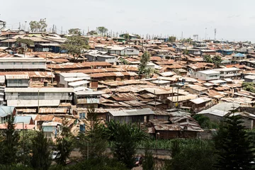 Foto op Aluminium Kibera is biggest slum in Africa. Slums in Nairobi, Kenya. © diy13
