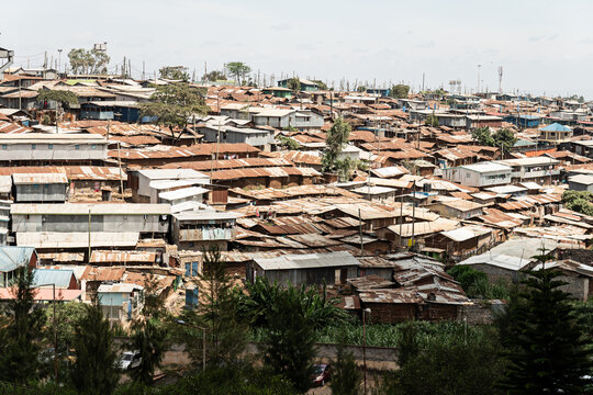 Kibera is biggest slum in Africa. Slums in Nairobi, Kenya.