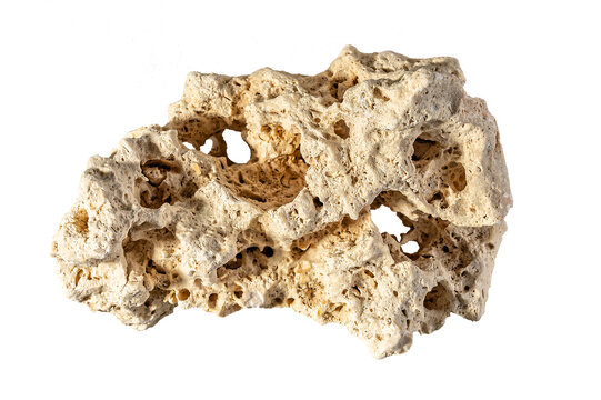 White stone tuff isolated on white Design element.