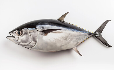 Tuna fish on white background.