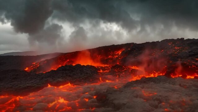 Mount Merapi's hot lava