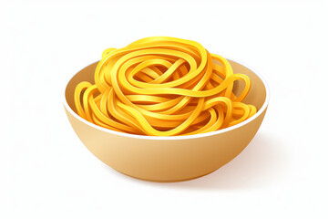 A vibrant illustration highlighting a delicious and enticing bowl of yellow spaghetti, perfect for food-related themes