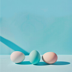 Easter eggs on a plain background postcard