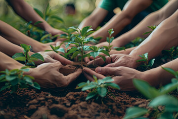 People Hands Cupping Plant Nurture Environmental ,save the world