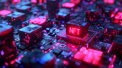 Financial transaction illustration of NFT tokens