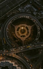 Obraz premium Aerial view of a road in traffic