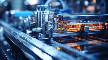 Smooth blurred background of modern factory machine