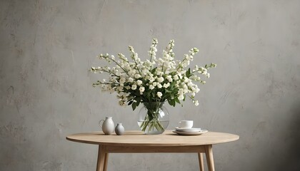 flowers in a vase on the table - obrazy, fototapety, plakaty
