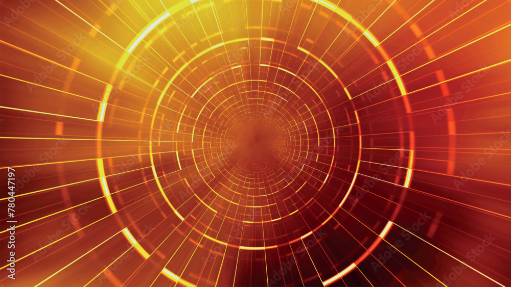 Poster abstract digital background. big data visualization. circular rotations of fantasy circle of colorfu