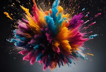 AI generated illustration of vibrant splash on a black background
