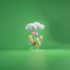 Easter eggs on a plain background postcard