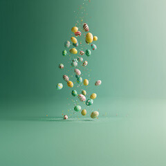 Easter eggs on a plain background postcard