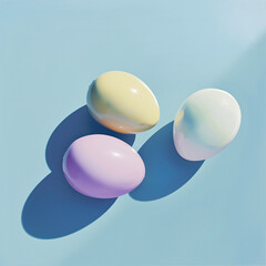 Easter eggs on a plain background postcard