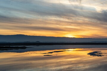 Mesmerizing view of a river at scenic sunset
