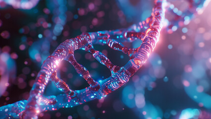 Genetic Elegance: A 3D Representation of DNA - obrazy, fototapety, plakaty