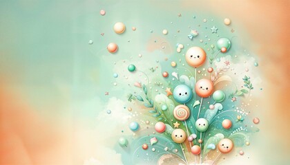 Whimsical Candy Dreamscape with Watercolor Vibes - AI generated digital art