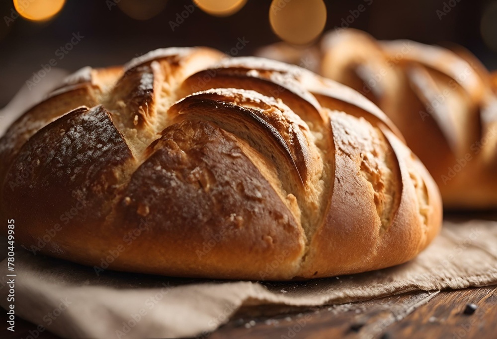 Wall mural AI-generated illustration of two loaves of bread on a paper towel