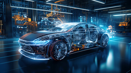 Obraz na płótnie Canvas Future smart electric concept cool car design