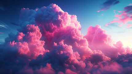 AI Generated Image. Infrared shot of the fluffy pink cloud - 780451125