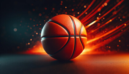basketball ball in the dark