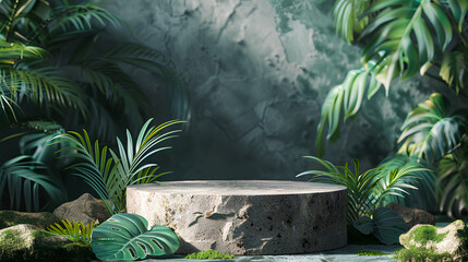 The scene with green leaves. Mock up the pedestal.png